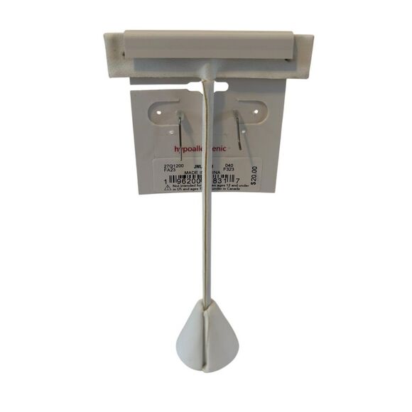 Bright Silvertoned Heart Lock Dangle Earrings. - Picture 4 of 5